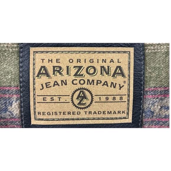 Arizona Jean Co. Black Zip Vest | Western Stripe Lining | Y2K | Size M - Picture 2 of 5